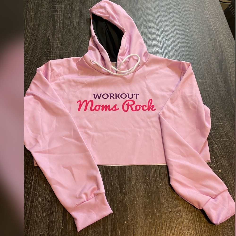Workout Moms Rock Crop Top Hoodie.